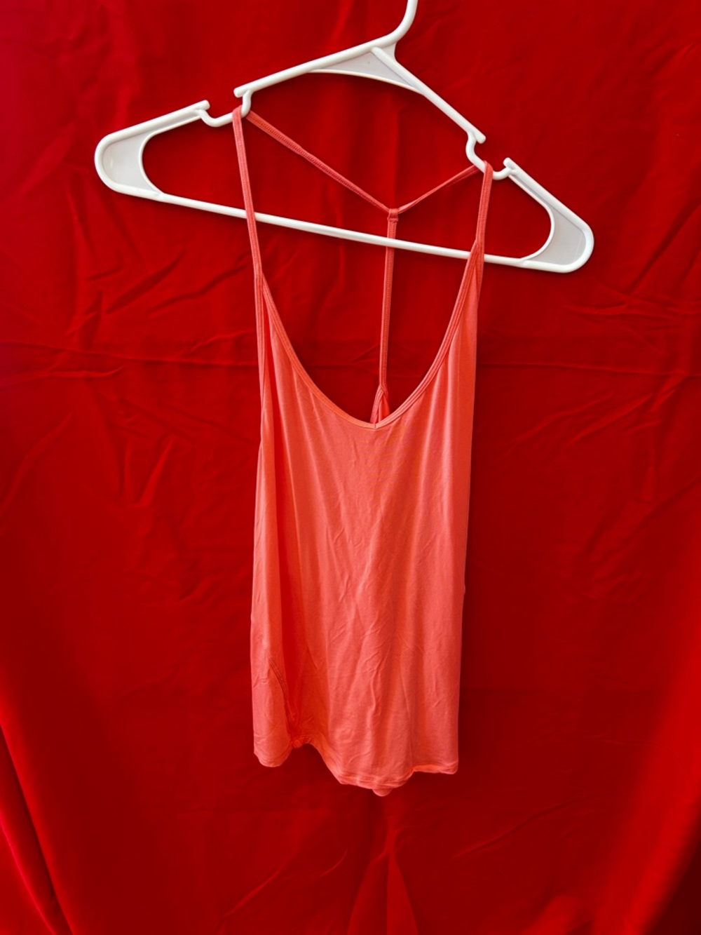 lululemon athletica Coral-Red Strappy Tank with T-Back Detail
